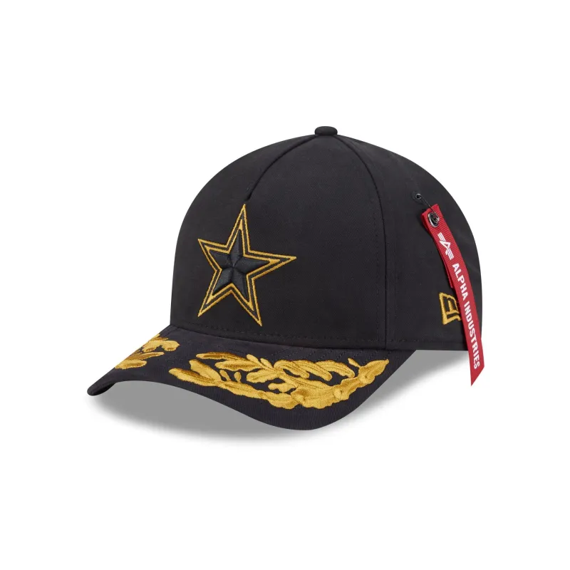 Alpha Industries x Dallas Cowboys Black 9FORTY M-Crown A-Frame Snapback Hat sold by New Era