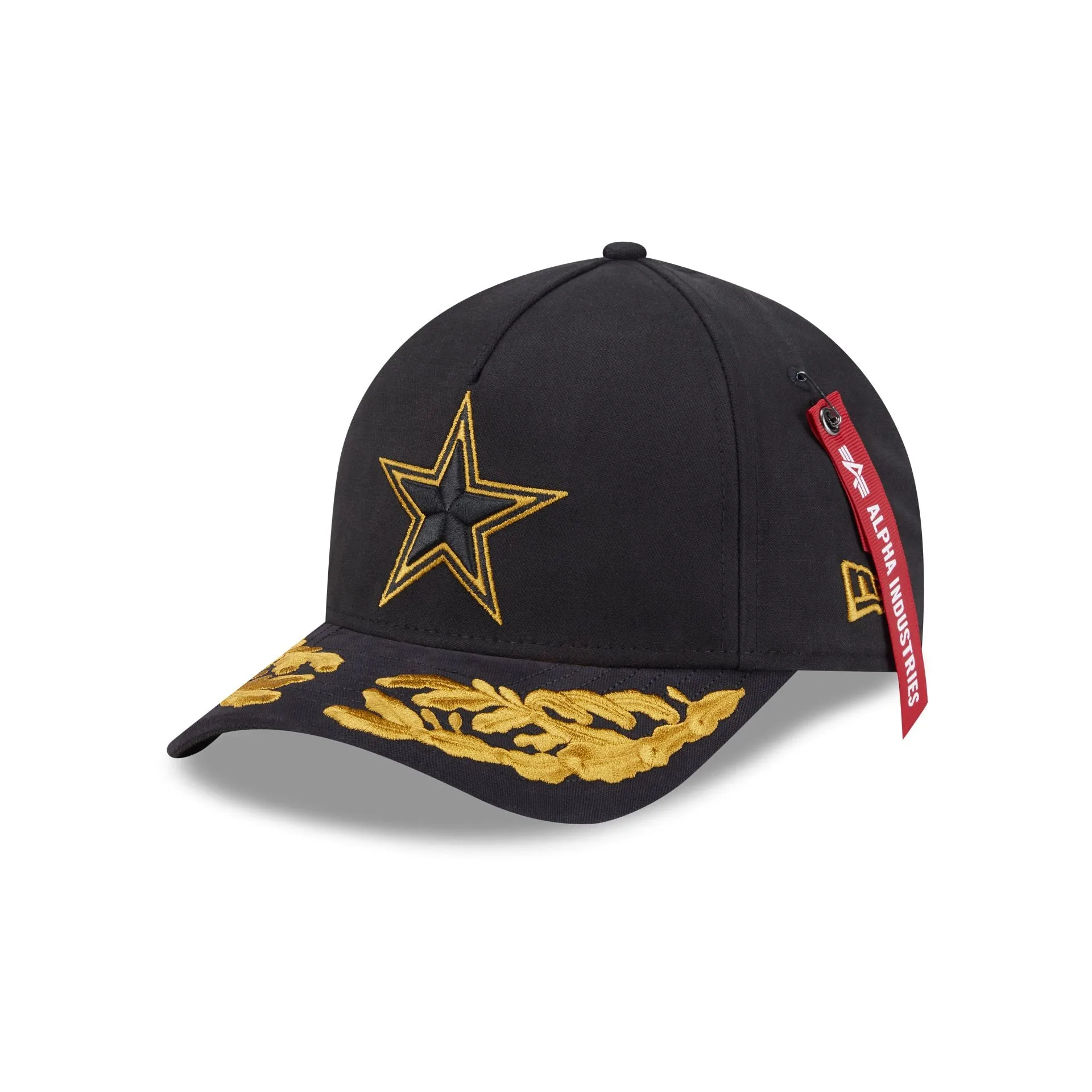 Alpha Industries x Dallas Cowboys Black 9FORTY M-Crown A-Frame Snapback Hat sold by New Era