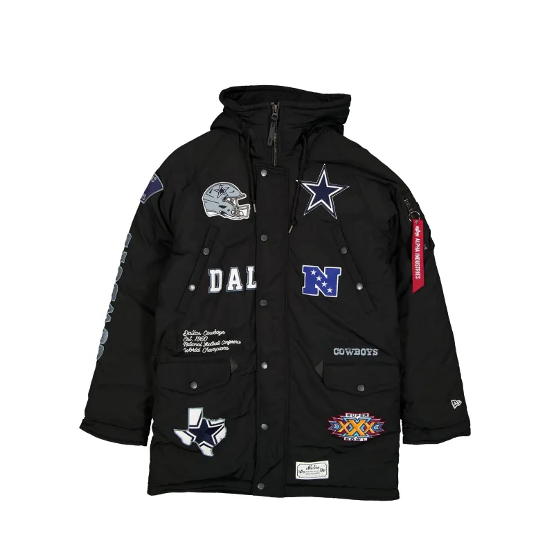 Alpha Industries x Dallas Cowboys Black N-3B Parka Jacket sold by New Era