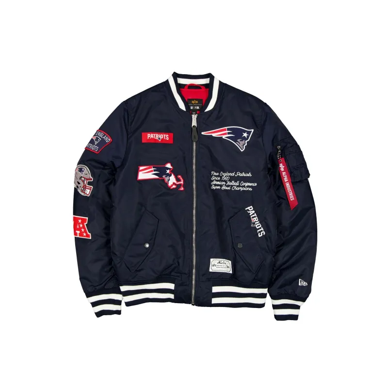 Alpha Industries x New England Patriots Navy MA-1 Bomber Jacket sold by New Era