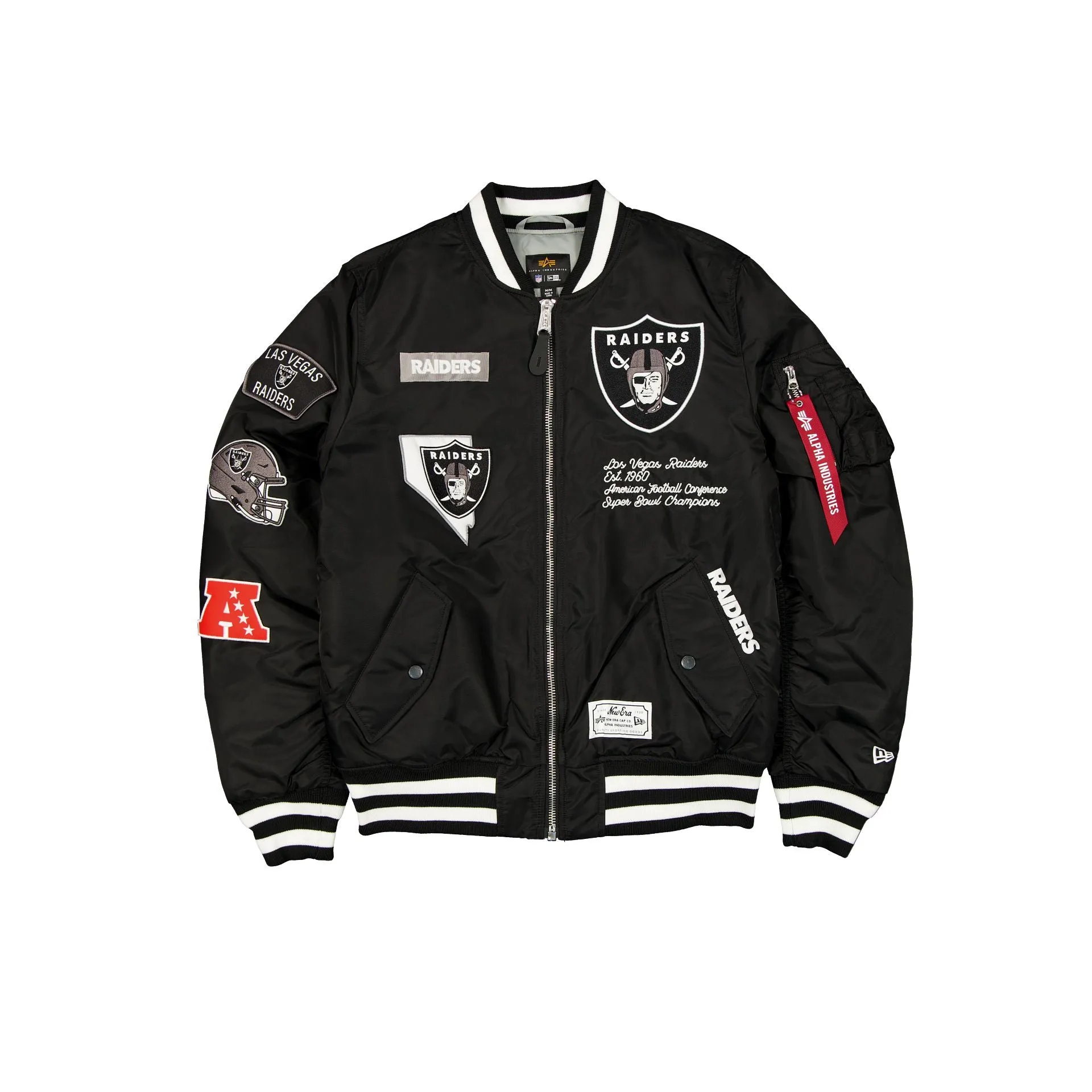 Alpha Industries x Las Vegas Raiders Black MA-1 Bomber Jacket sold by New Era