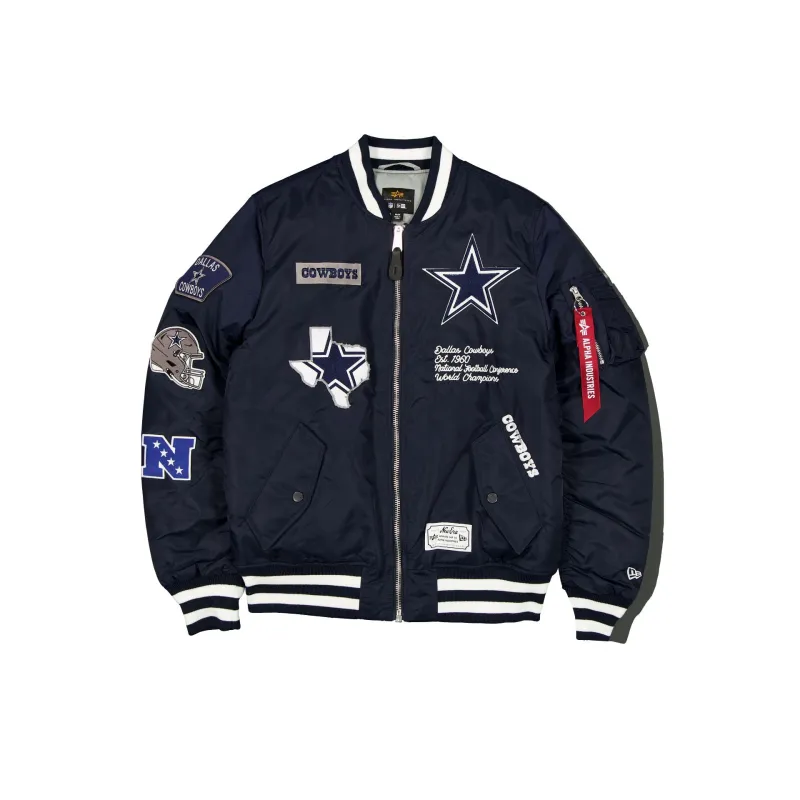 Alpha Industries x Dallas Cowboys Navy MA-1 Bomber Jacket sold by New Era