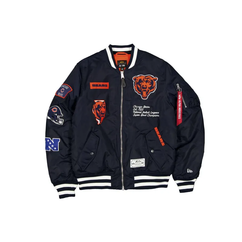 Alpha Industries x Chicago Bears Navy MA-1 Bomber Jacket sold by New Era