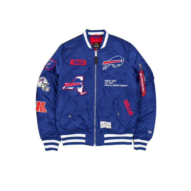 Alpha Industries x Buffalo Bills Blue MA-1 Bomber Jacket sold by New Era