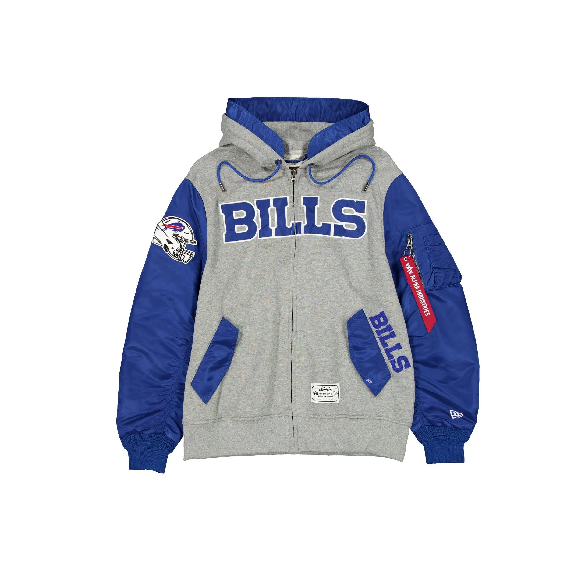 Alpha Industries x Buffalo Bills Gray MA-1 Full Zip Fleece Jacket sold by New Era