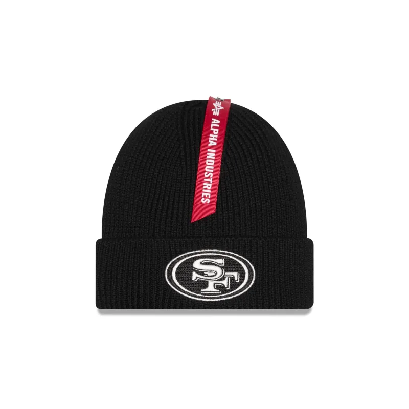 Alpha Industries x San Francisco 49ers Black Cuff Knit Hat sold by New Era