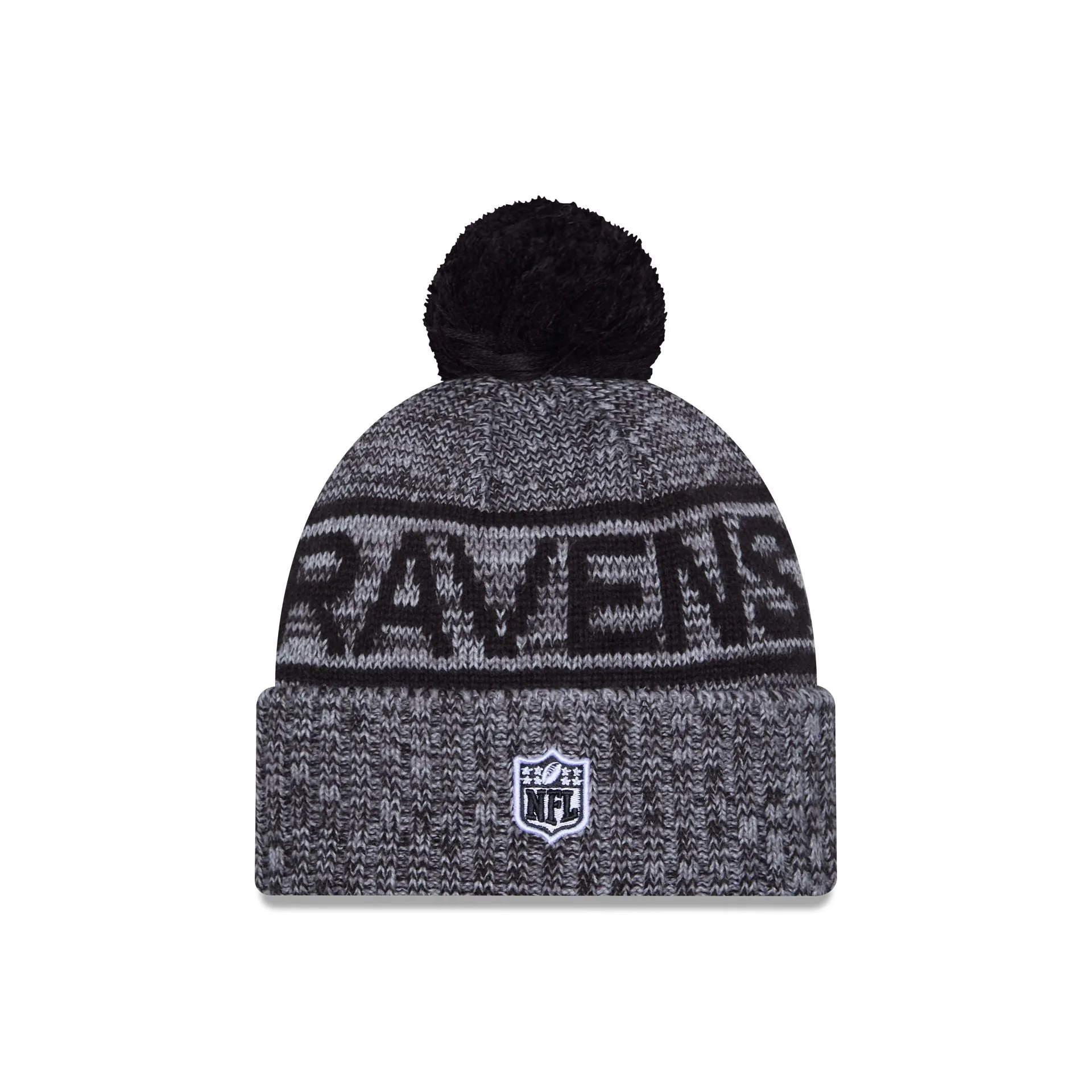 Baltimore Ravens 2025 Sideline Cold Weather Gray Pom Knit Hat sold by New Era product image thumbnail 3