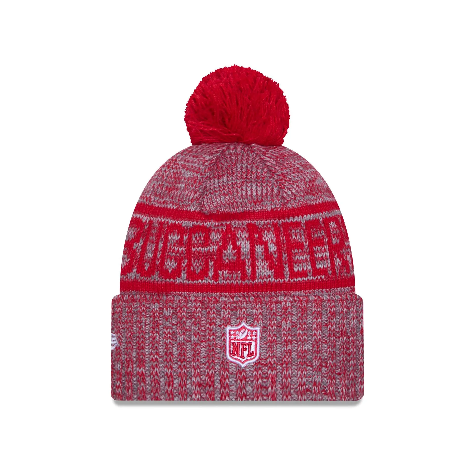 Tampa Bay Buccaneers 2025 Sideline Cold Weather Gray Pom Knit Hat sold by New Era product image thumbnail 3