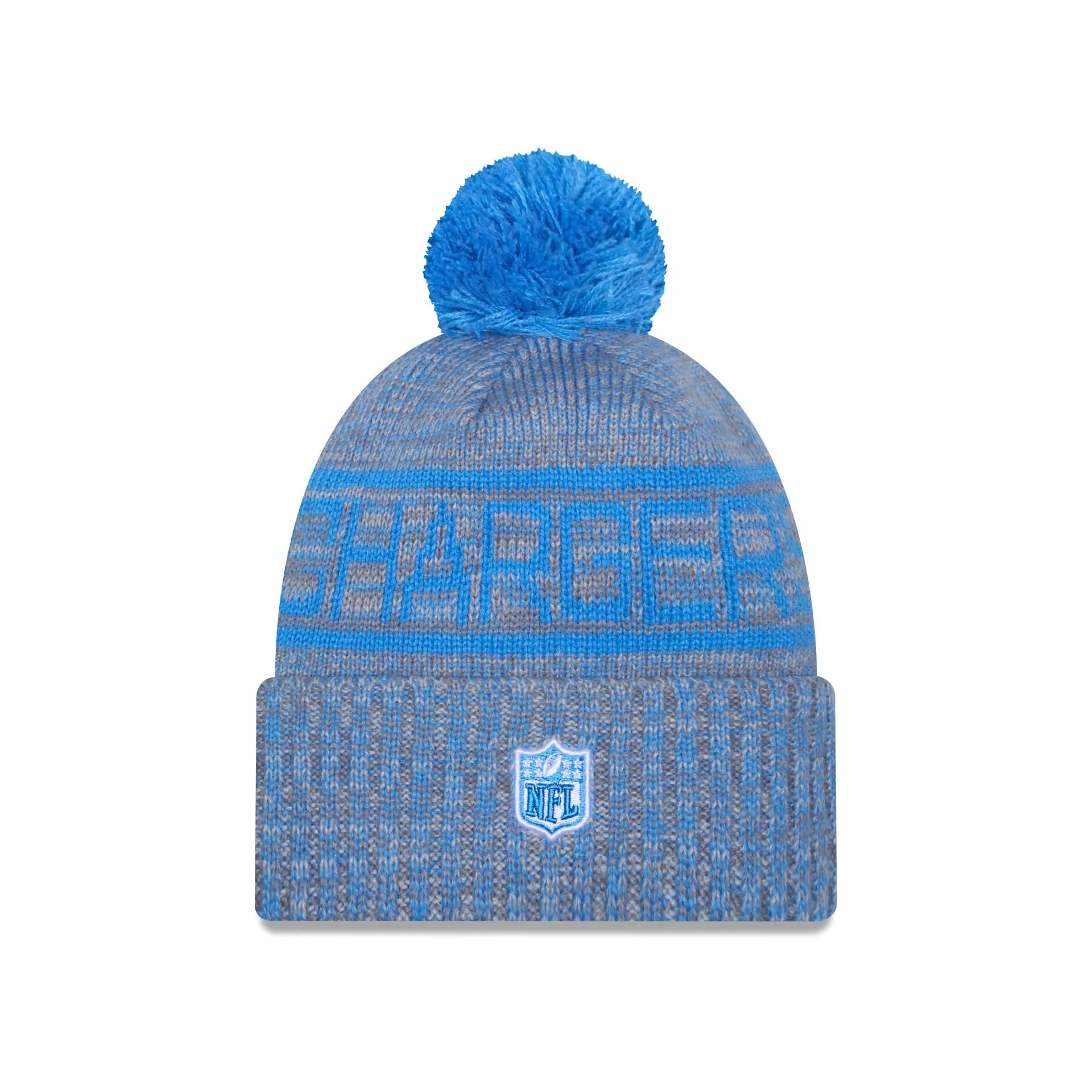 Los Angeles Chargers 2025 Sideline Cold Weather Gray Pom Knit Hat sold by New Era product image thumbnail 3