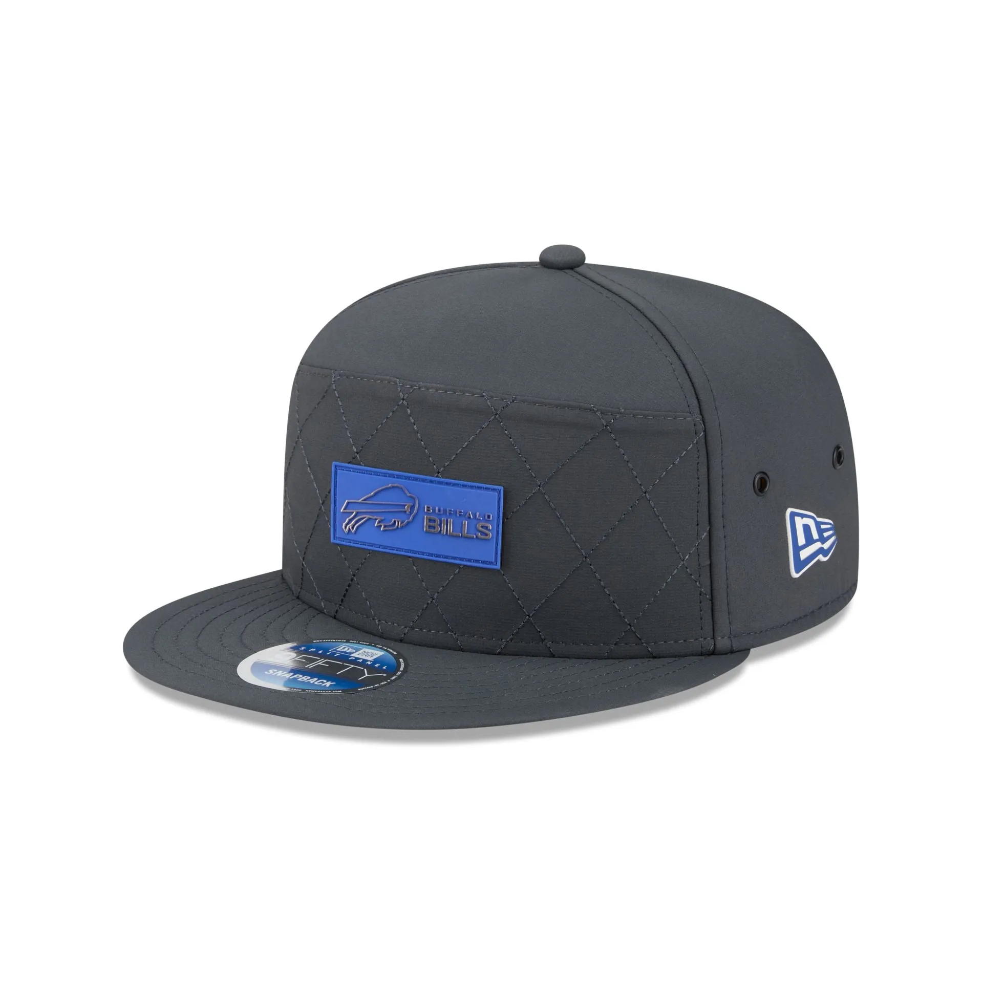 Buffalo Bills 2025 Sideline Cold Weather Steel Clouds Split Panel 9FIFTY Snapback Hat sold by New Era