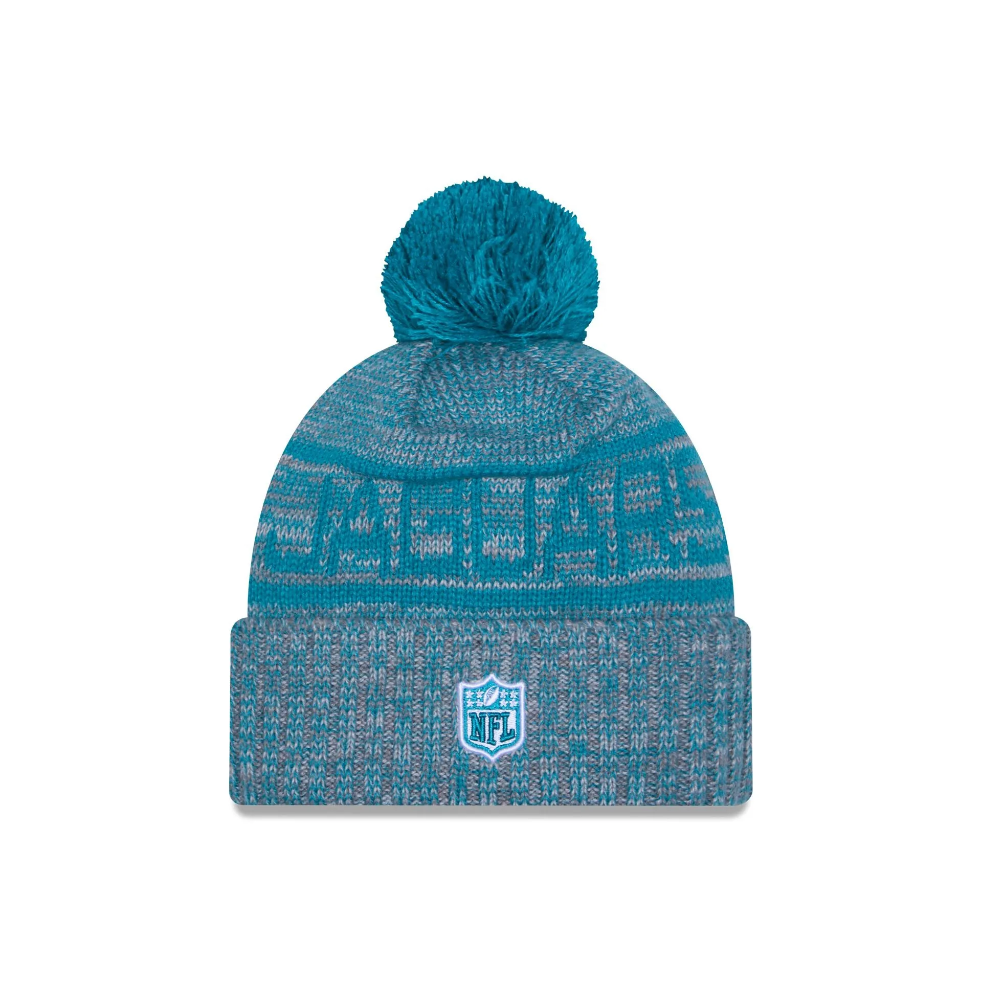 Jacksonville Jaguars 2025 Sideline Cold Weather Gray Pom Knit Hat sold by New Era product image thumbnail 3