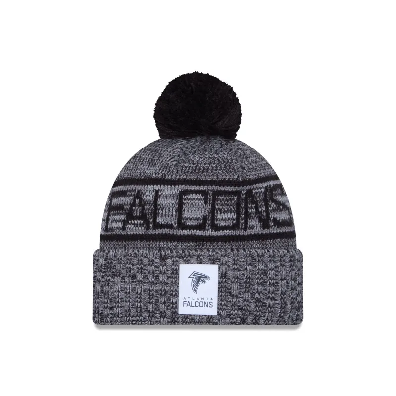 Atlanta Falcons 2025 Sideline Cold Weather Gray Pom Knit Hat sold by New Era