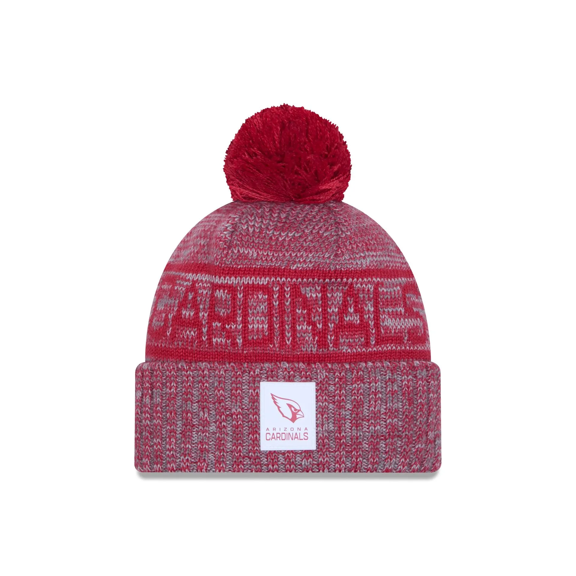 Arizona Cardinals 2025 Sideline Cold Weather Gray Pom Knit Hat sold by New Era