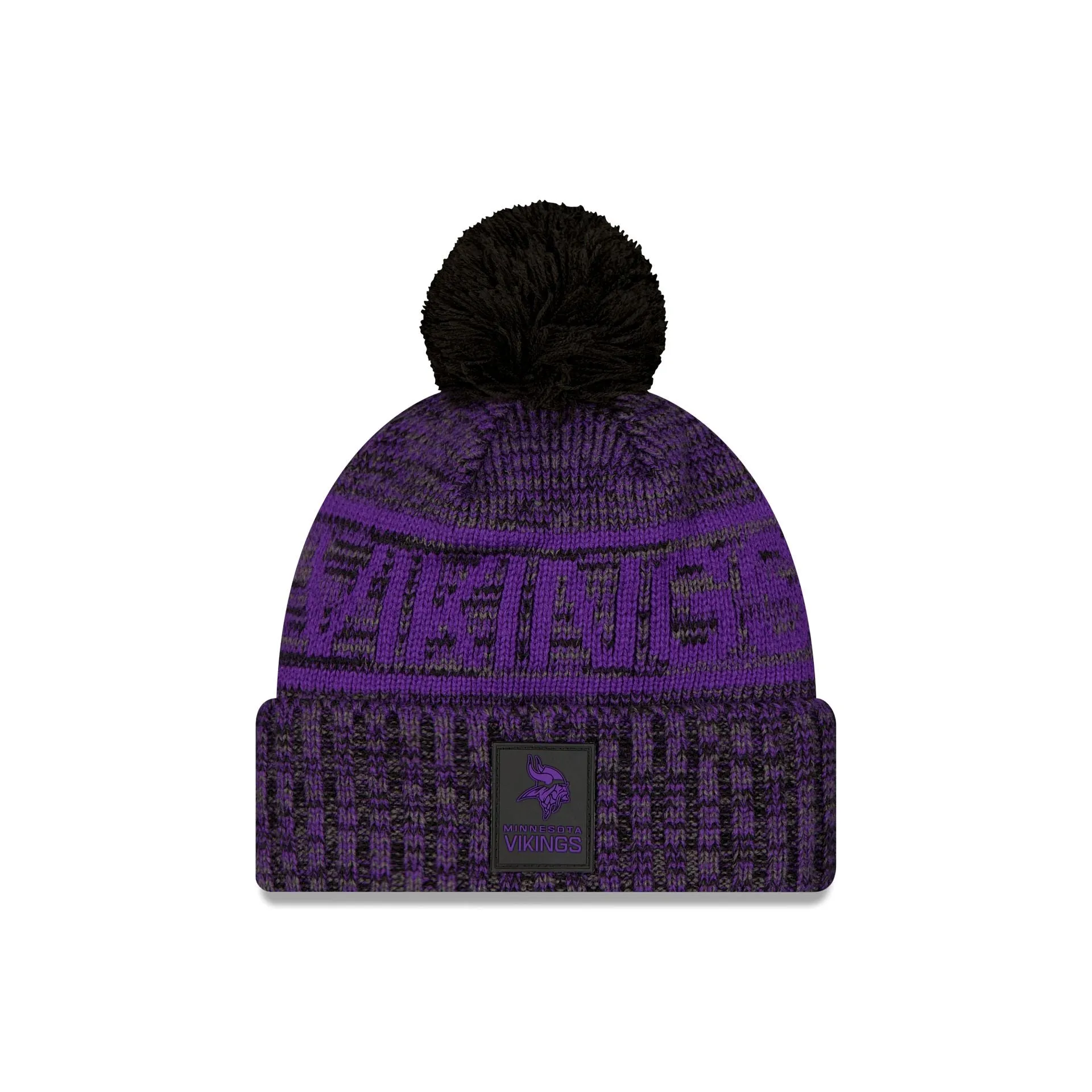 Minnesota Vikings 2025 Sideline Cold Weather Black Pom Knit Hat sold by New Era