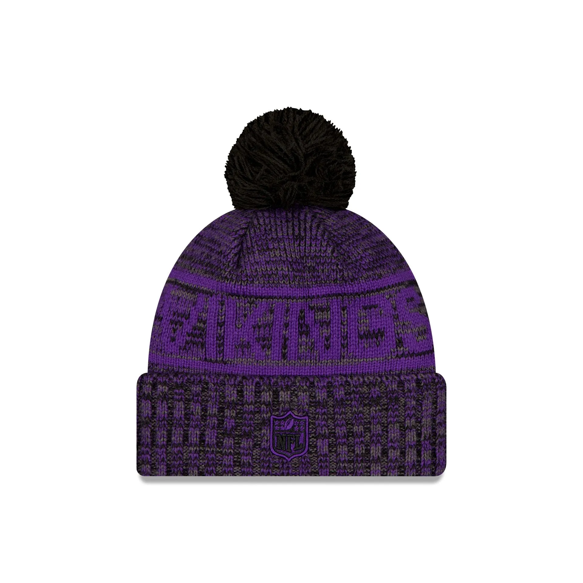 Minnesota Vikings 2025 Sideline Cold Weather Black Pom Knit Hat sold by New Era product image thumbnail 2