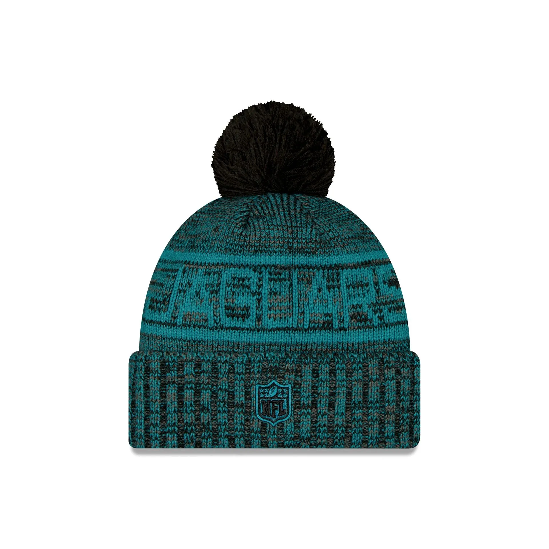 Jacksonville Jaguars 2025 Sideline Cold Weather Black Pom Knit Hat sold by New Era product image thumbnail 2