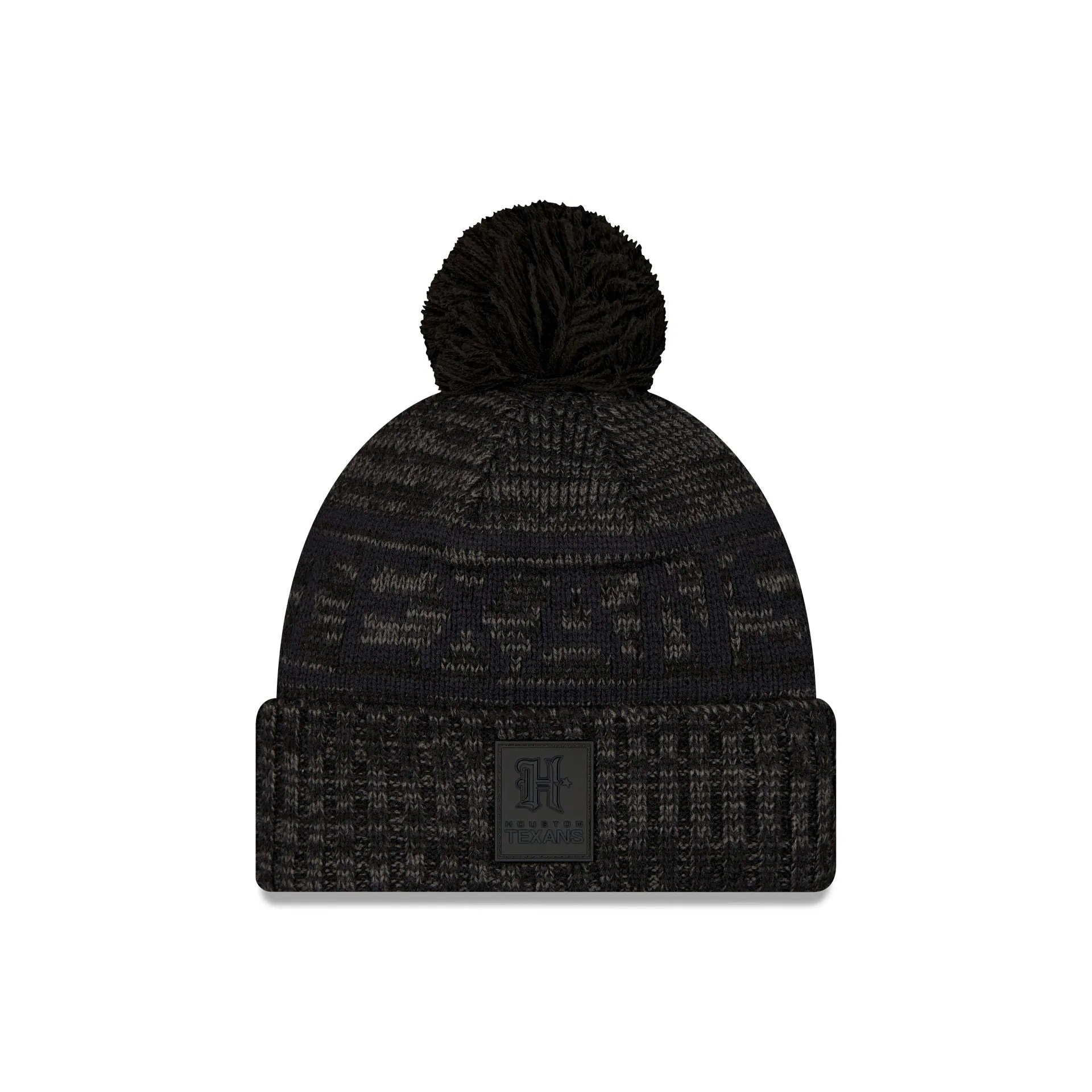 Houston Texans 2025 Sideline Cold Weather Black H Pom Knit Hat sold by New Era