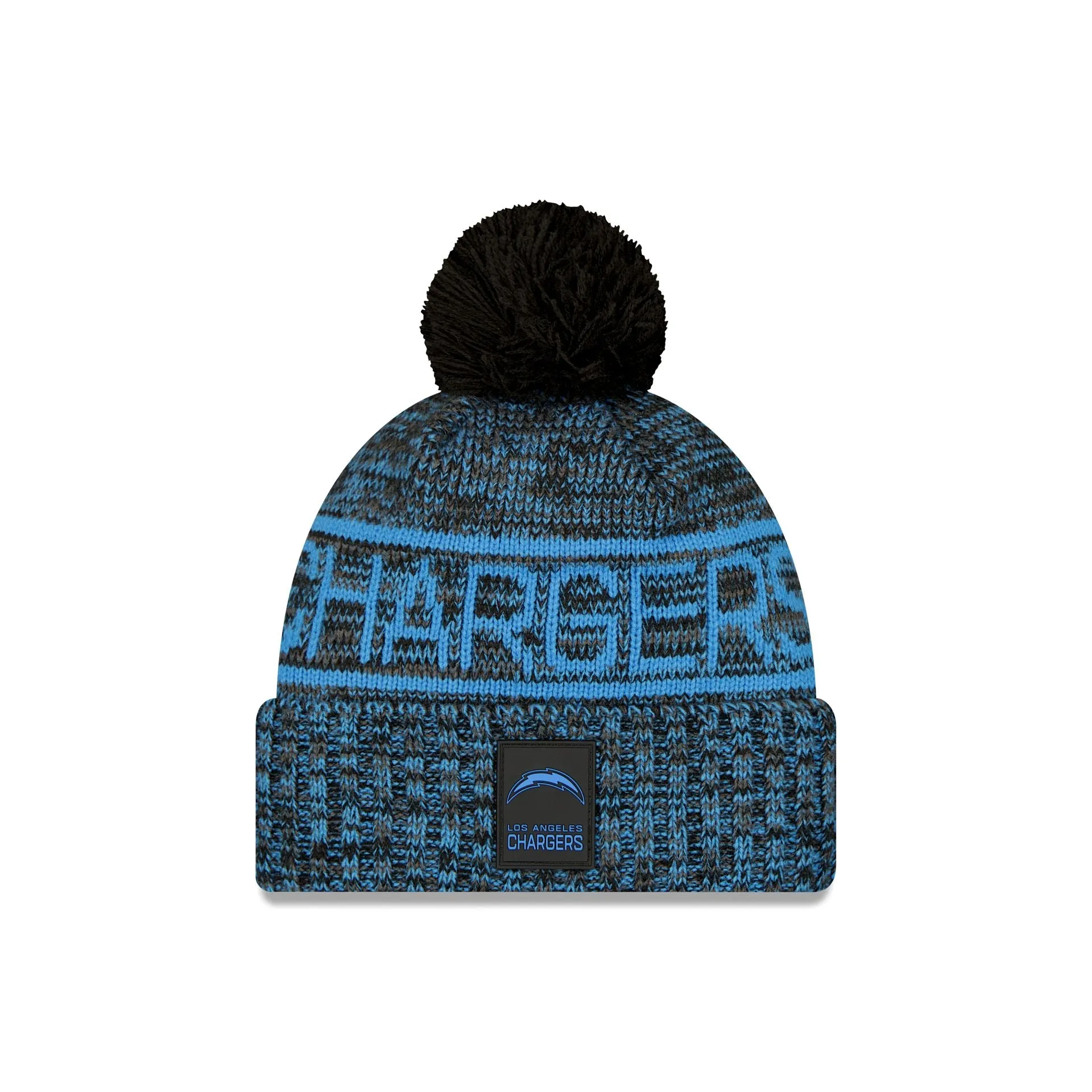 Los Angeles Chargers 2025 Sideline Cold Weather Black Pom Knit Hat sold by New Era