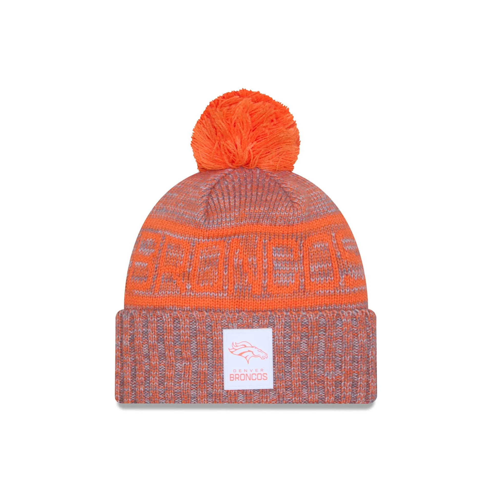 Denver Broncos 2025 Sideline Cold Weather Gray Pom Knit Hat sold by New Era