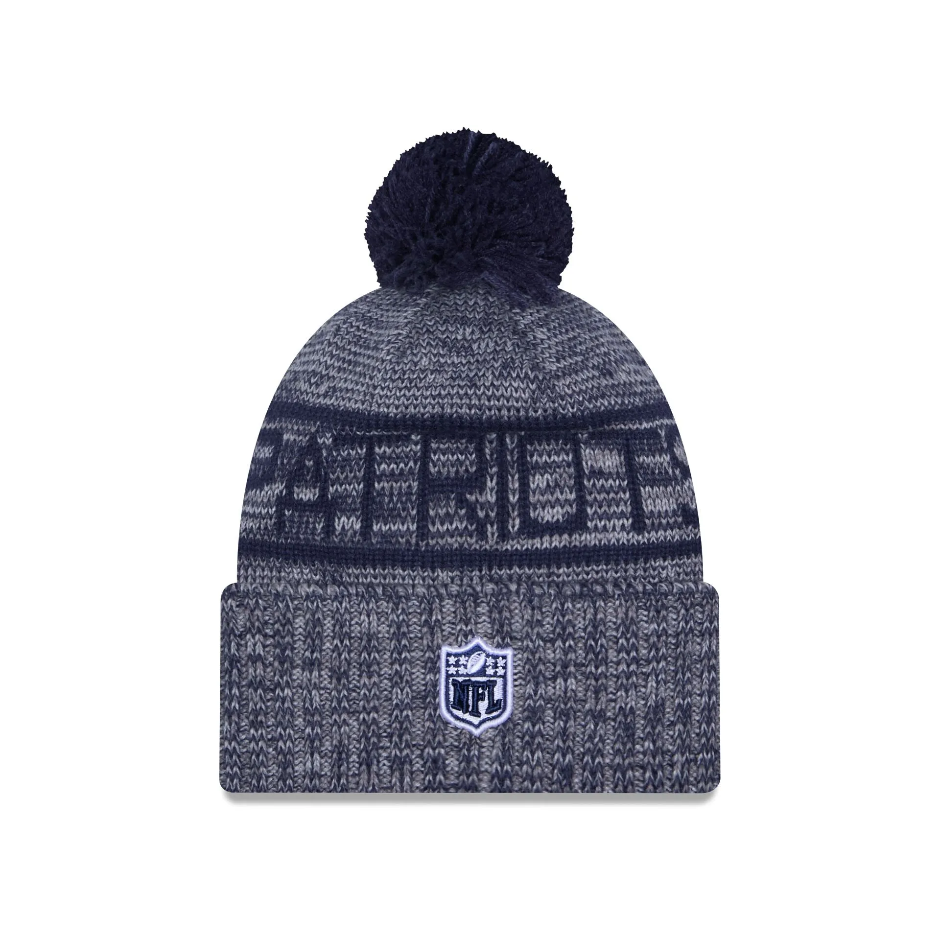 New England Patriots 2025 Sideline Cold Weather Gray Pom Knit Hat sold by New Era product image thumbnail 3