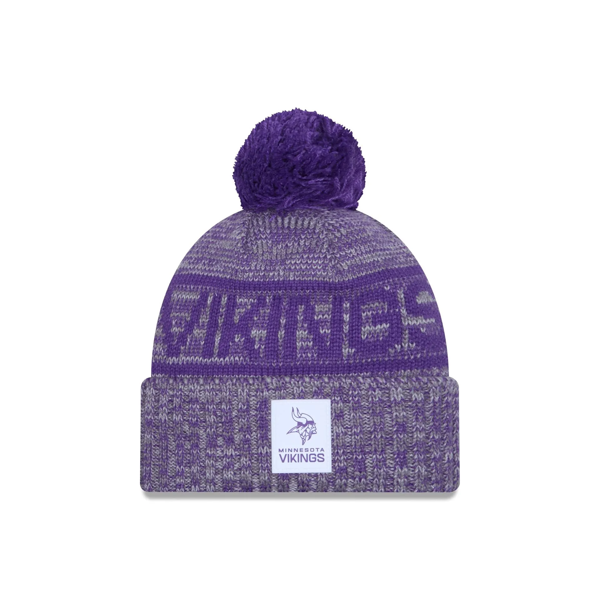Minnesota Vikings 2025 Sideline Cold Weather Gray Pom Knit Hat sold by New Era