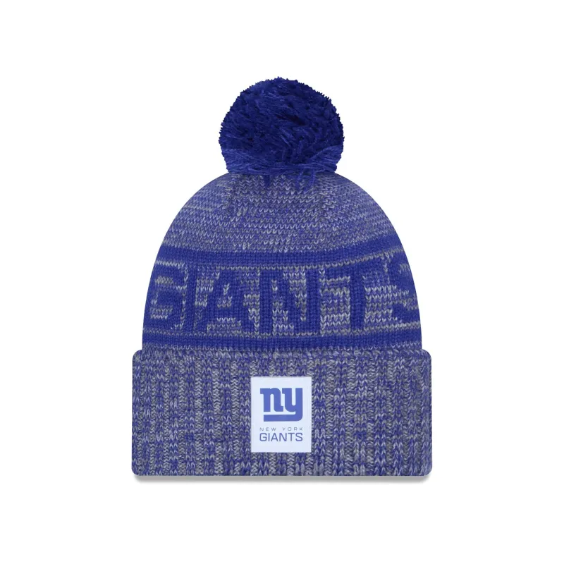 New York Giants 2025 Sideline Cold Weather Gray Pom Knit Hat sold by New Era