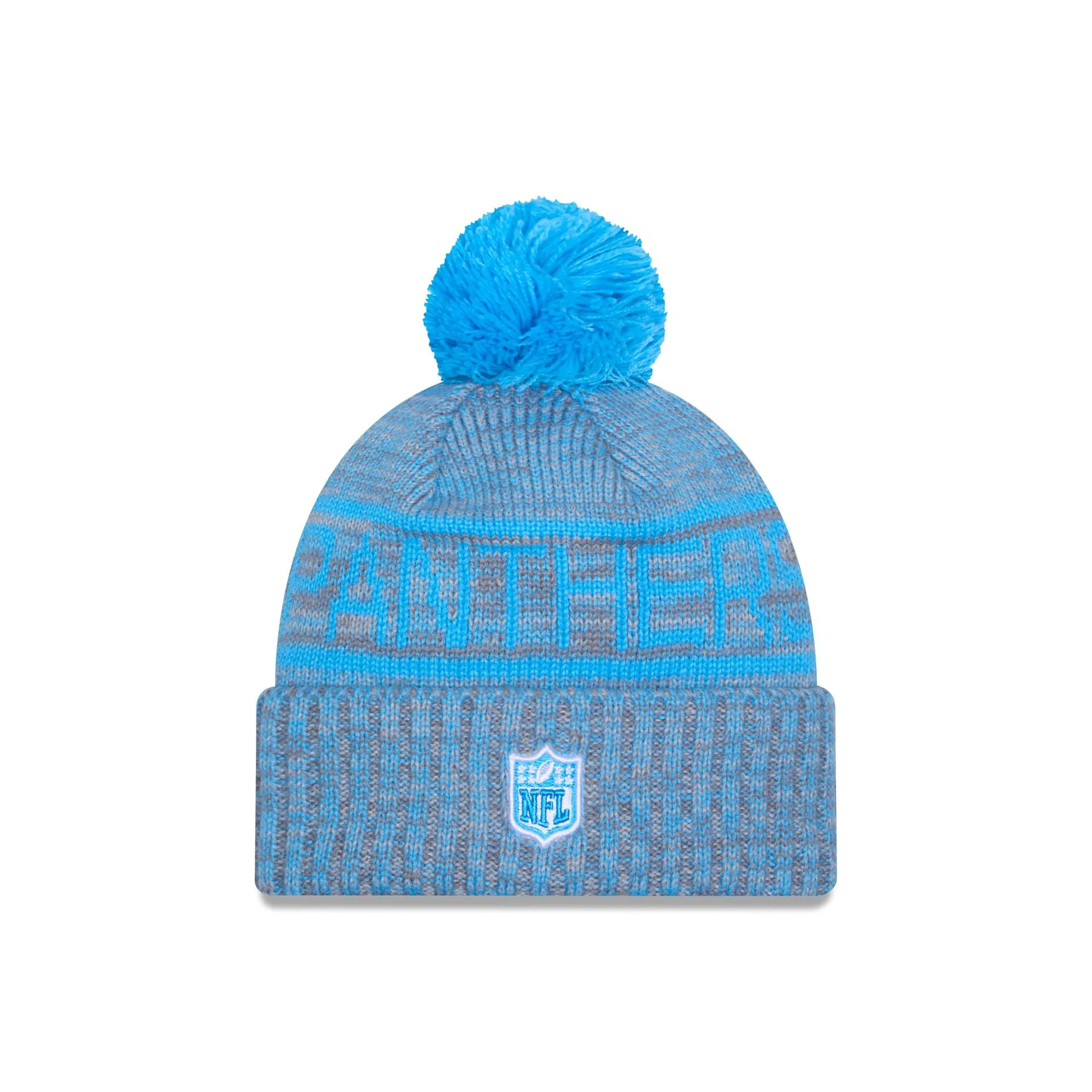 Carolina Panthers 2025 Sideline Cold Weather Gray Pom Knit Hat sold by New Era product image thumbnail 3