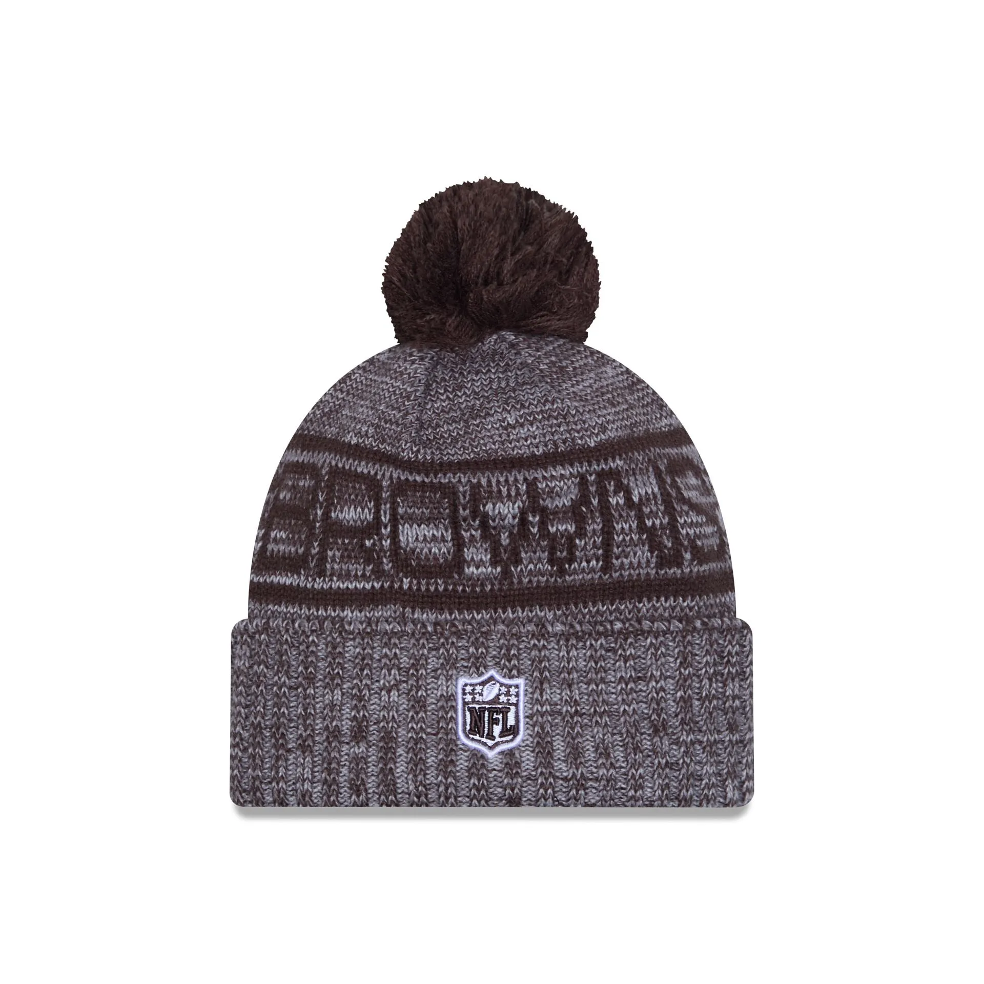 Cleveland Browns 2025 Sideline Cold Weather Gray Pom Knit Hat sold by New Era product image thumbnail 3