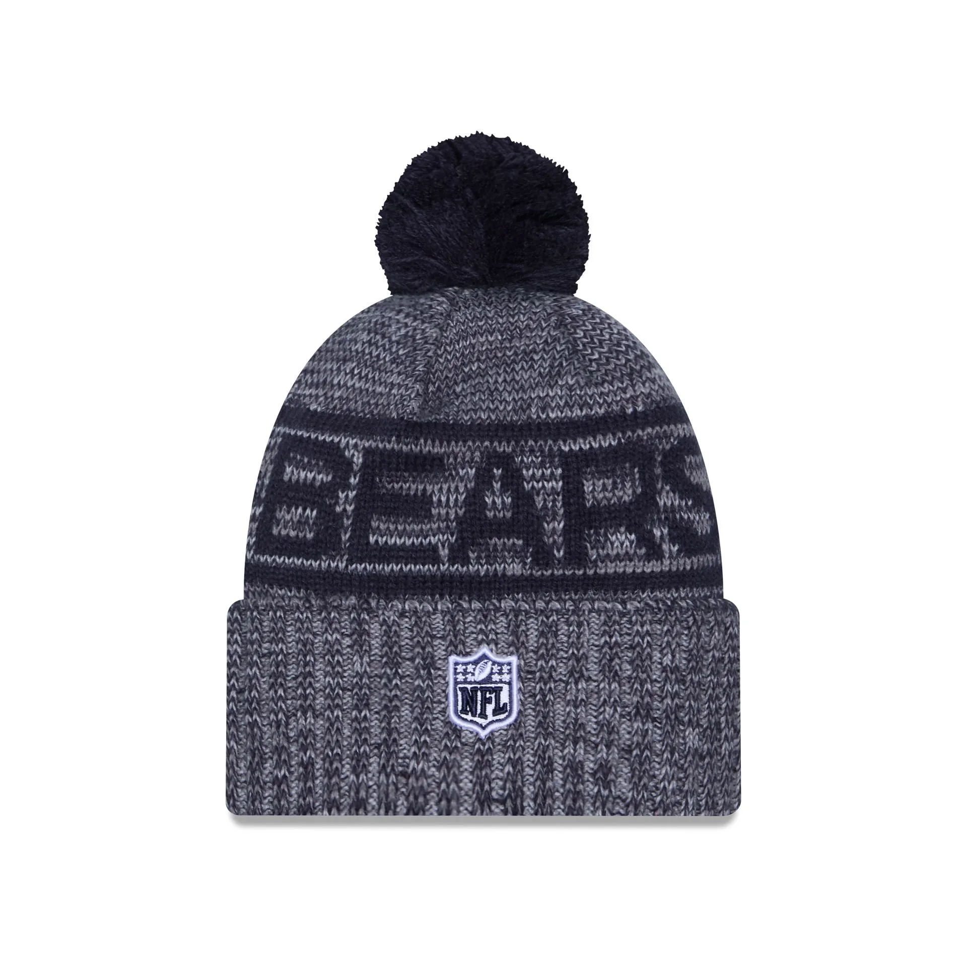 Chicago Bears 2025 Sideline Cold Weather Gray Pom Knit Hat sold by New Era product image thumbnail 3