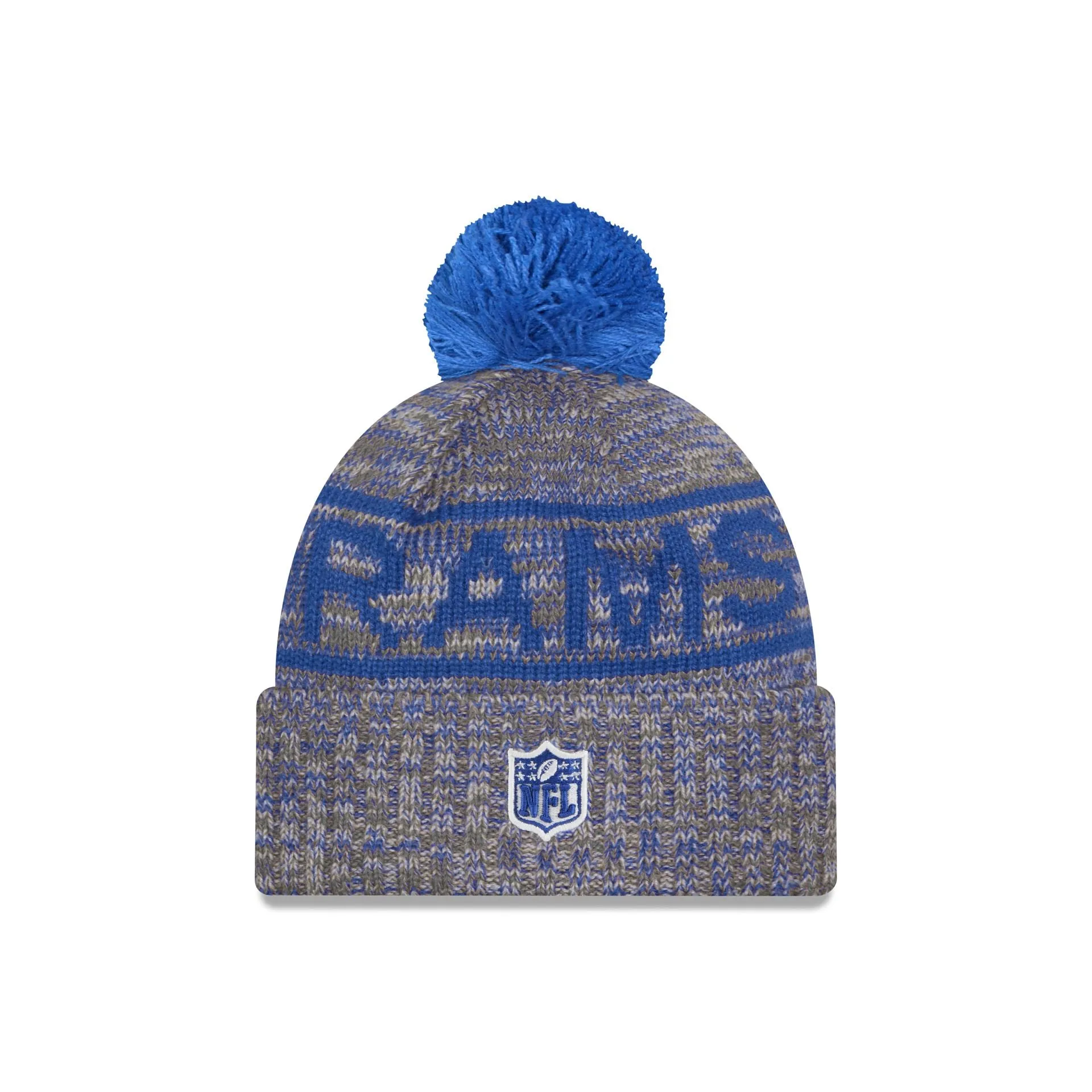 Los Angeles Rams 2025 Sideline Cold Weather Gray Pom Knit Hat sold by New Era product image thumbnail 3