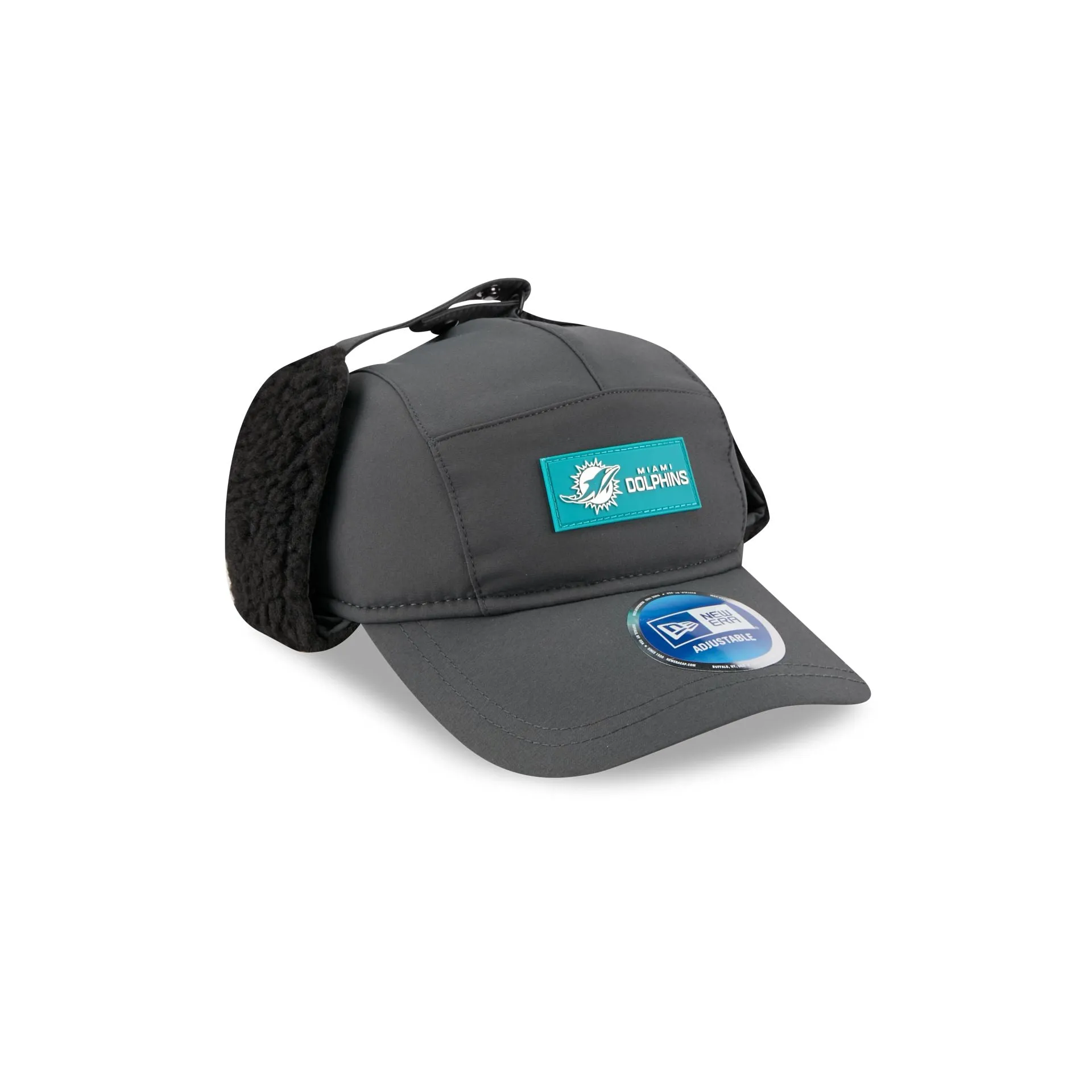 Miami Dolphins 2025 Sideline Cold Weather Steel Clouds Runner Dogear Adjustable Hat sold by New Era product image thumbnail 3