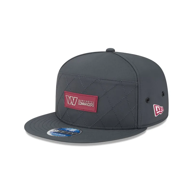 Washington Commanders 2025 Sideline Cold Weather Steel Clouds Split Panel 9FIFTY Snapback Hat sold by New Era