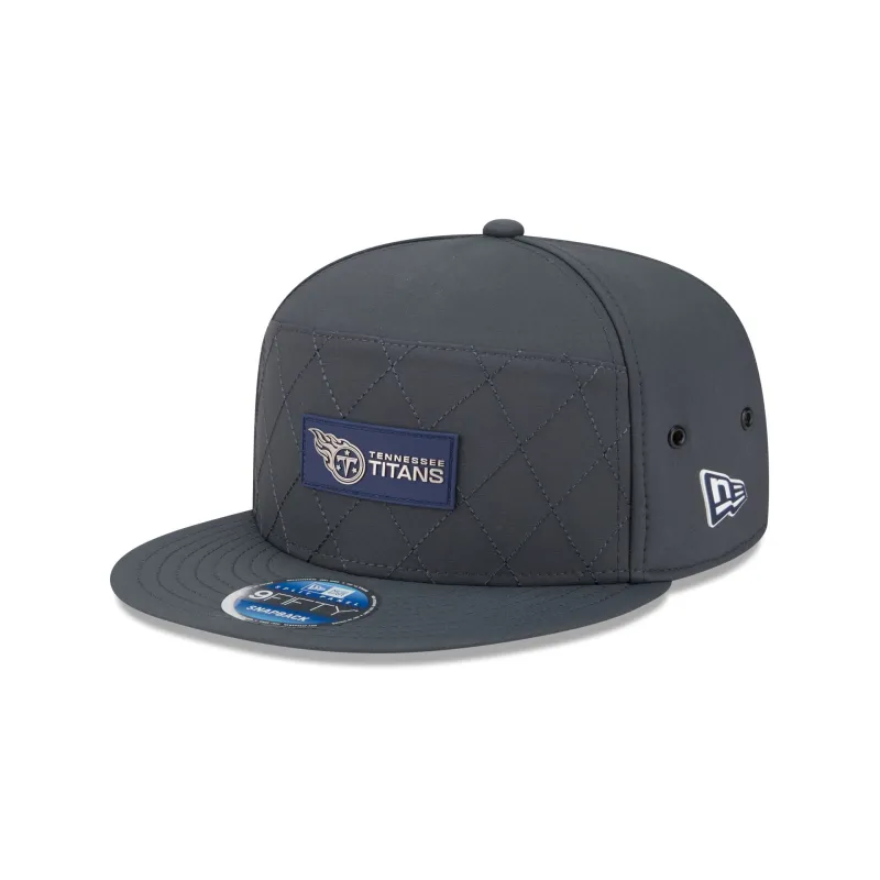Tennessee Titans 2025 Sideline Cold Weather Steel Clouds Split Panel 9FIFTY Snapback Hat sold by New Era