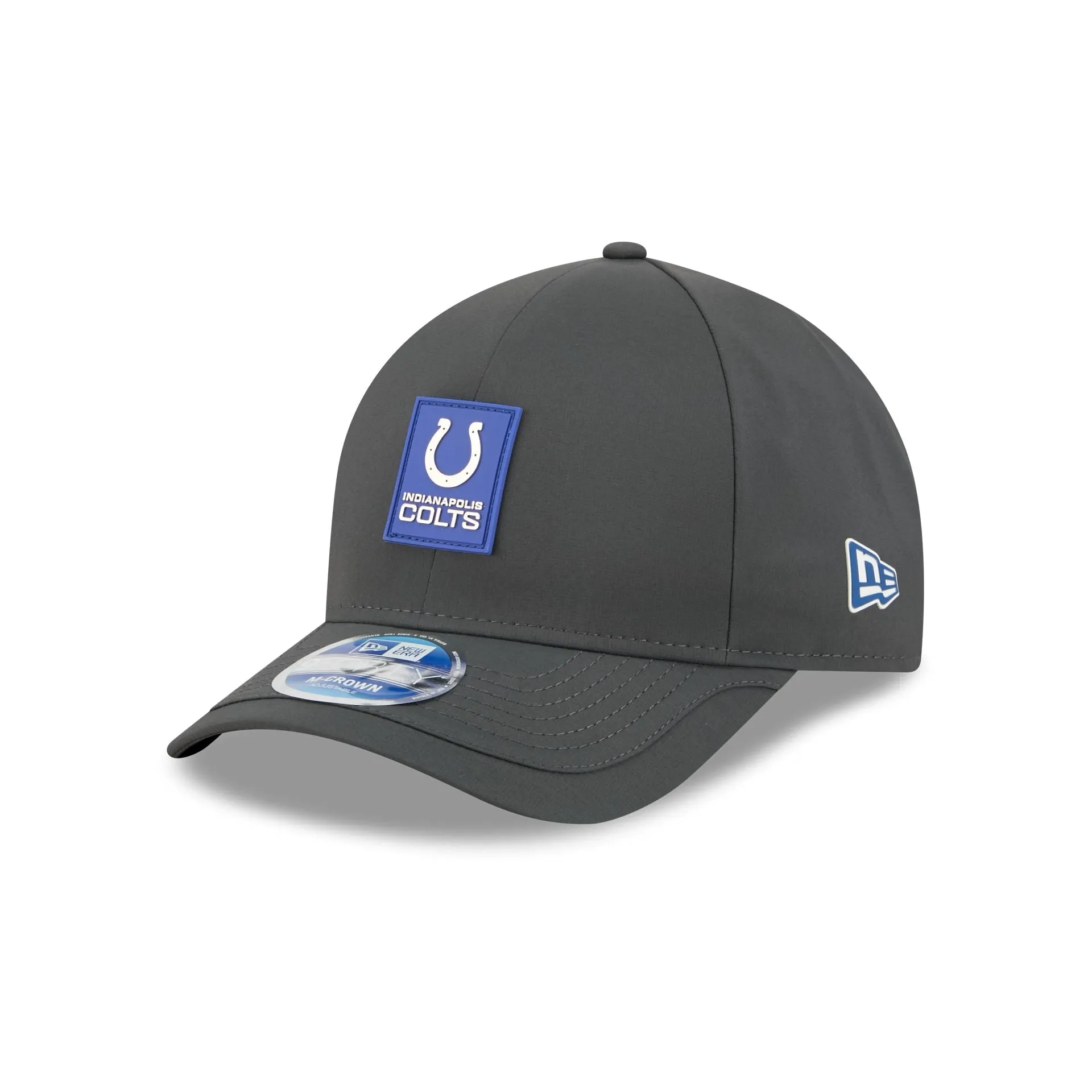Indianapolis Colts 2025 Sideline Cold Weather Steel Clouds 9FORTY M-Crown Snapback Hat sold by New Era