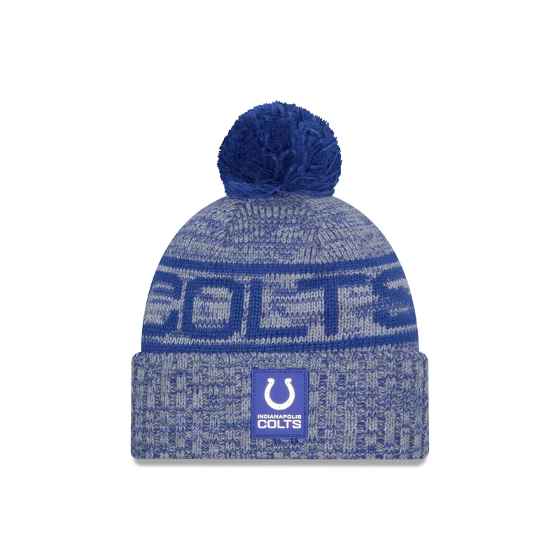 Indianapolis Colts 2025 Sideline Cold Weather Pom Knit Hat sold by New Era