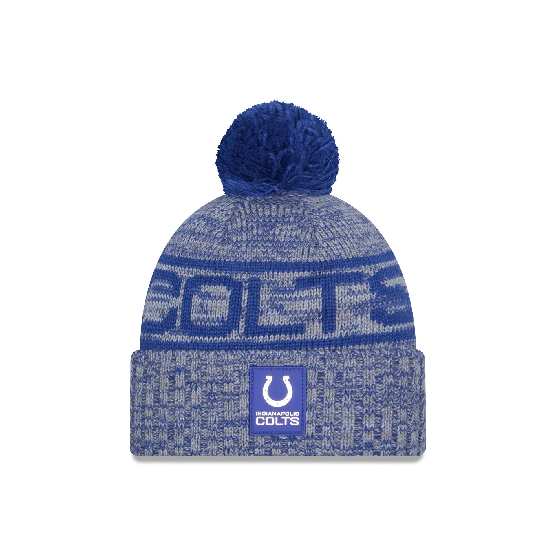 Indianapolis Colts 2025 Sideline Cold Weather Pom Knit Hat sold by New Era