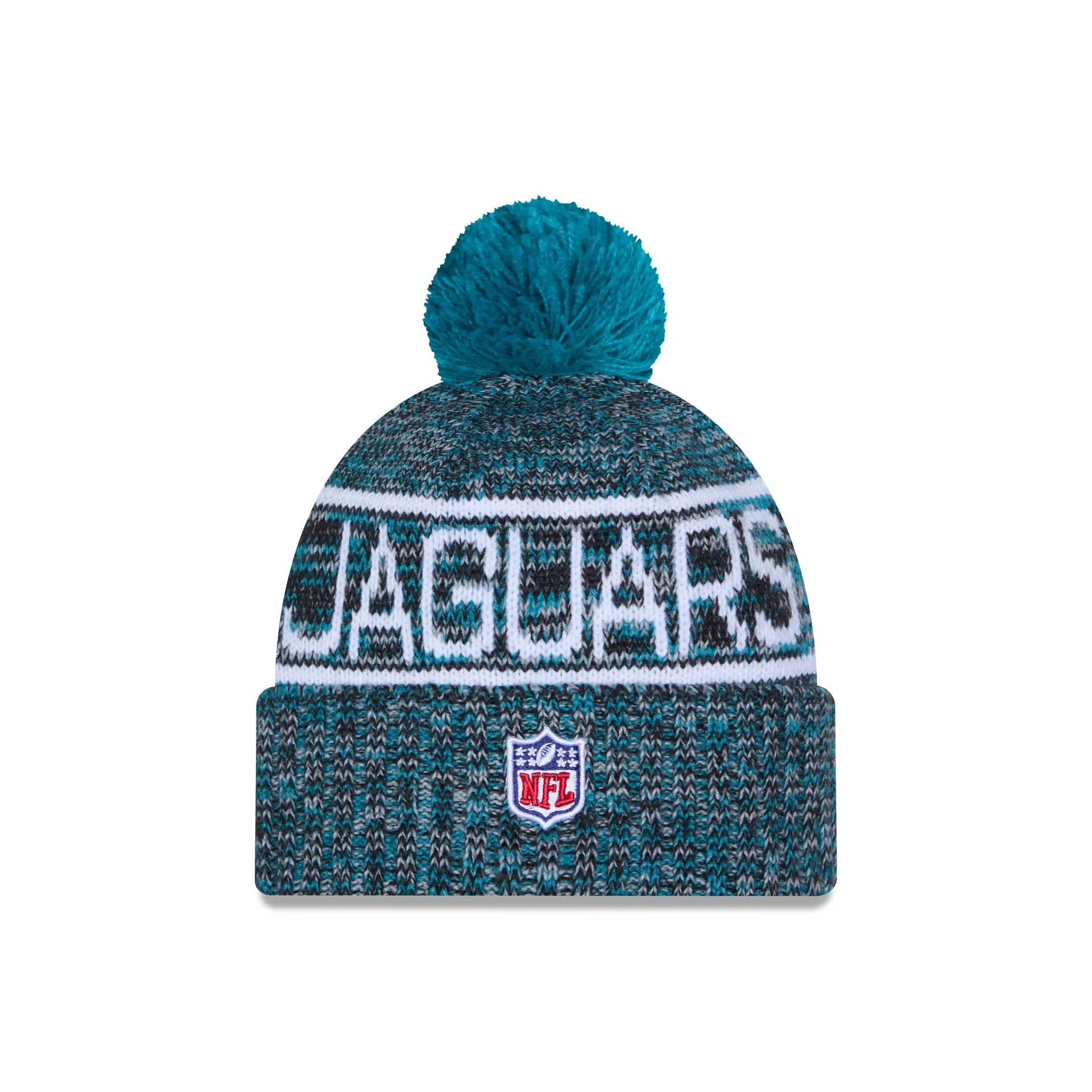 Jacksonville Jaguars 2025 Sideline Cold Weather Pom Knit Hat sold by New Era product image thumbnail 3