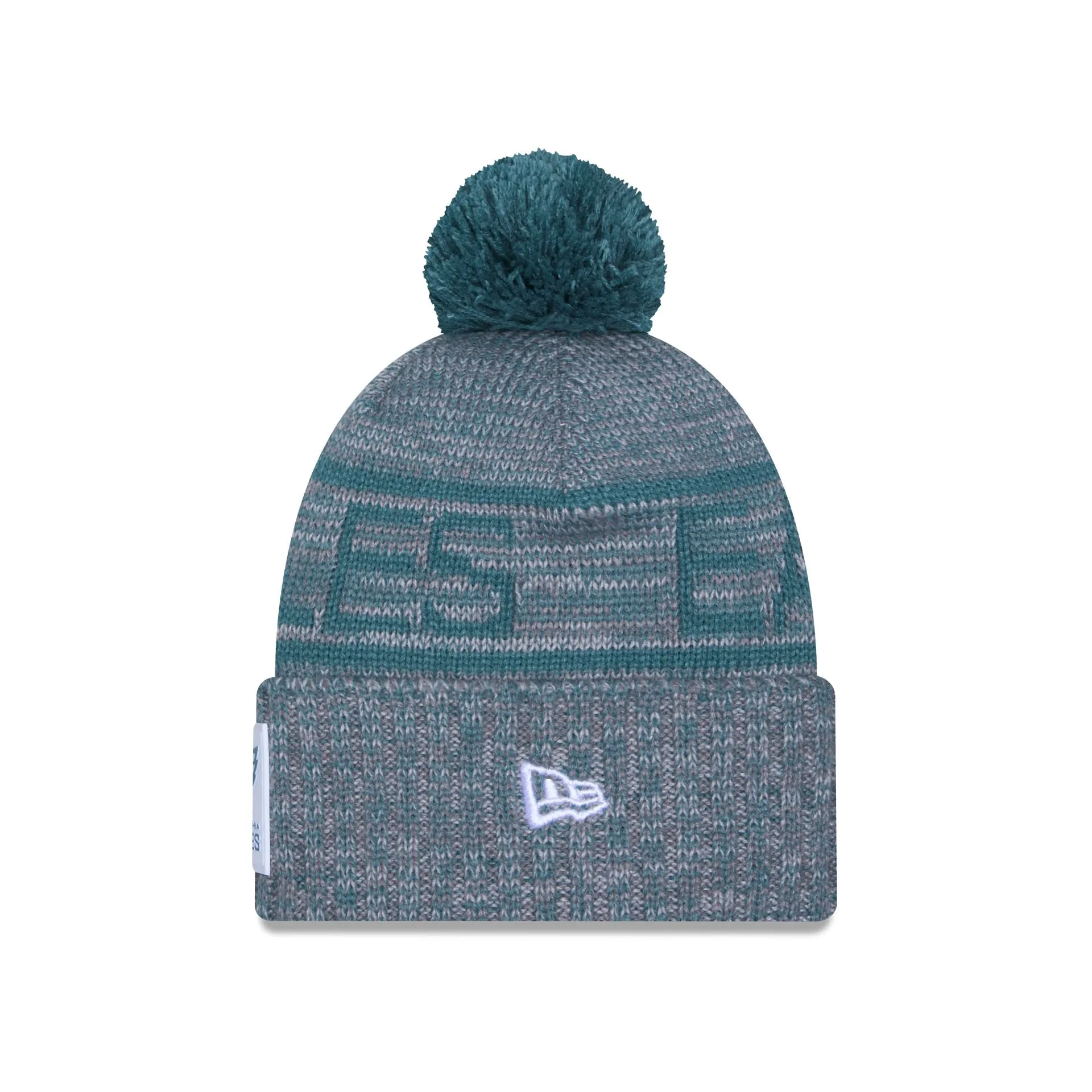 Philadelphia Eagles 2025 Sideline Cold Weather Gray Pom Knit Hat sold by New Era product image thumbnail 2