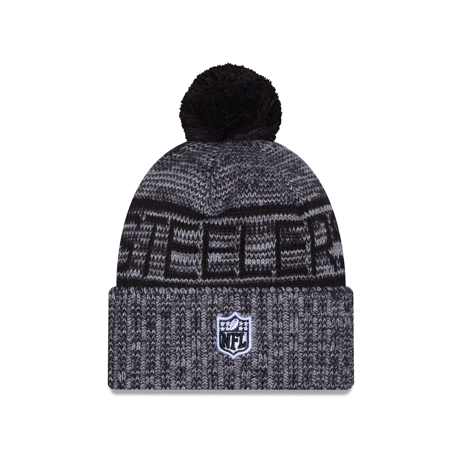 Pittsburgh Steelers 2025 Sideline Cold Weather Gray Pom Knit Hat sold by New Era product image thumbnail 3