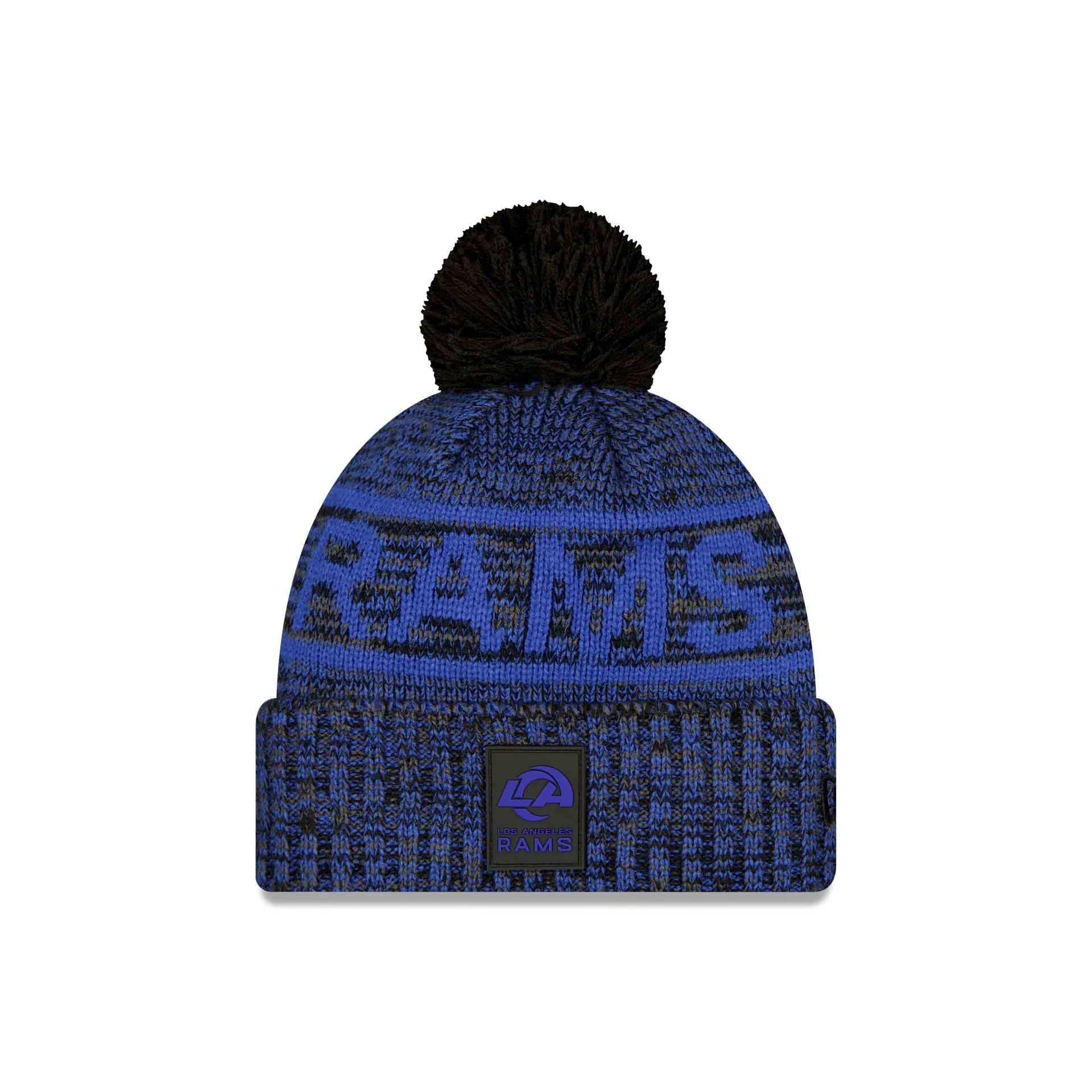 Los Angeles Rams 2025 Sideline Cold Weather Black Pom Knit Hat sold by New Era