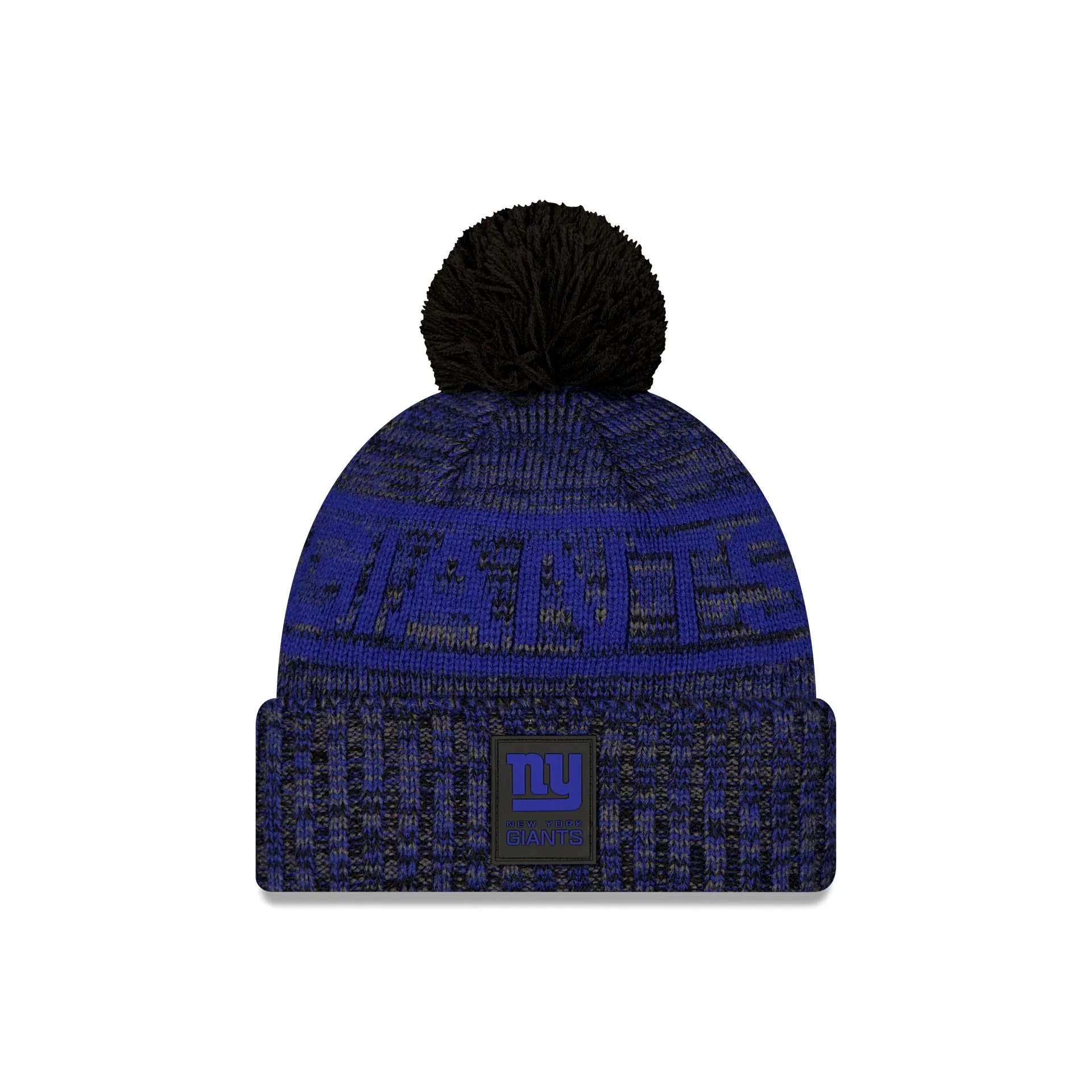 New York Giants 2025 Sideline Cold Weather Black Pom Knit Hat sold by New Era