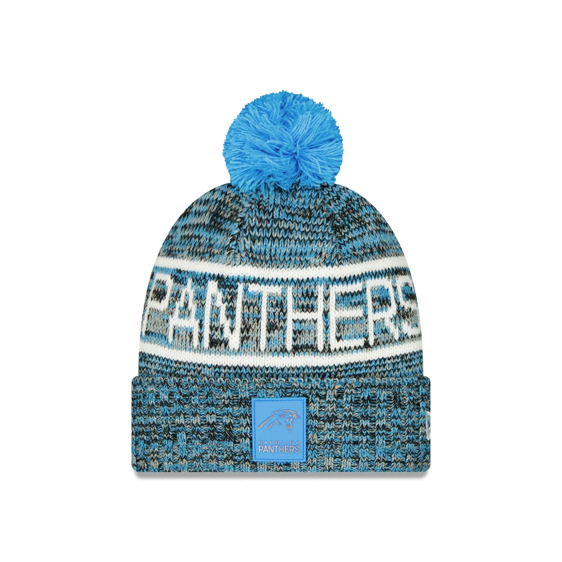 Carolina Panthers 2025 Sideline Cold Weather Pom Knit Hat sold by New Era