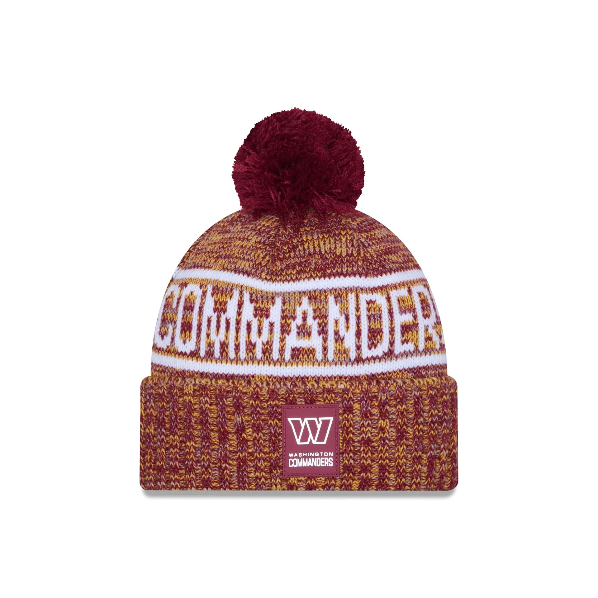 Washington Commanders 2025 Sideline Cold Weather Pom Knit Hat sold by New Era