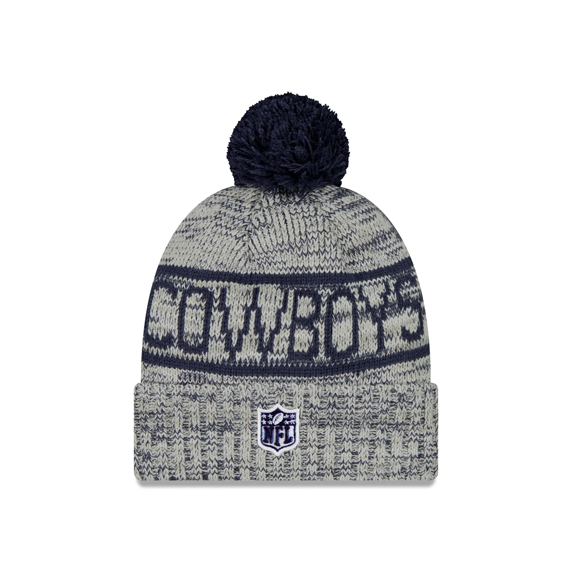 Dallas Cowboys 2025 Sideline Cold Weather Gray Pom Knit Hat sold by New Era product image thumbnail 2