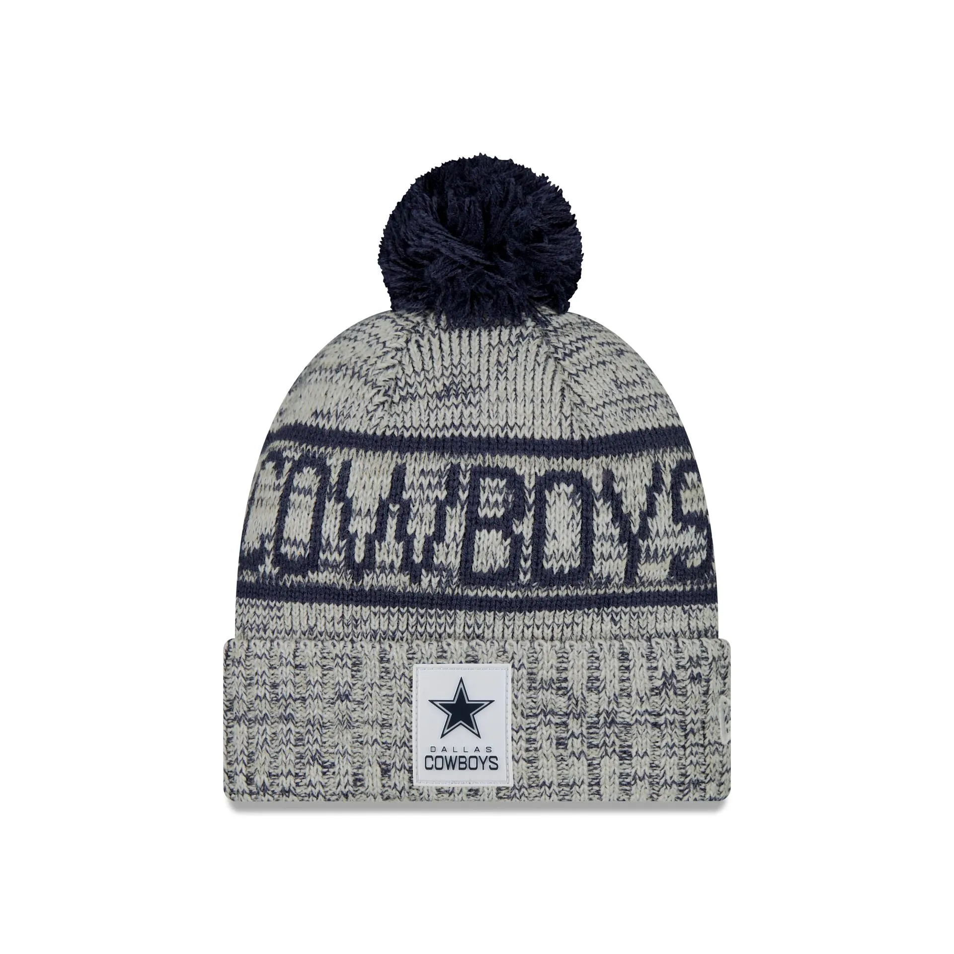 Dallas Cowboys 2025 Sideline Cold Weather Gray Pom Knit Hat sold by New Era