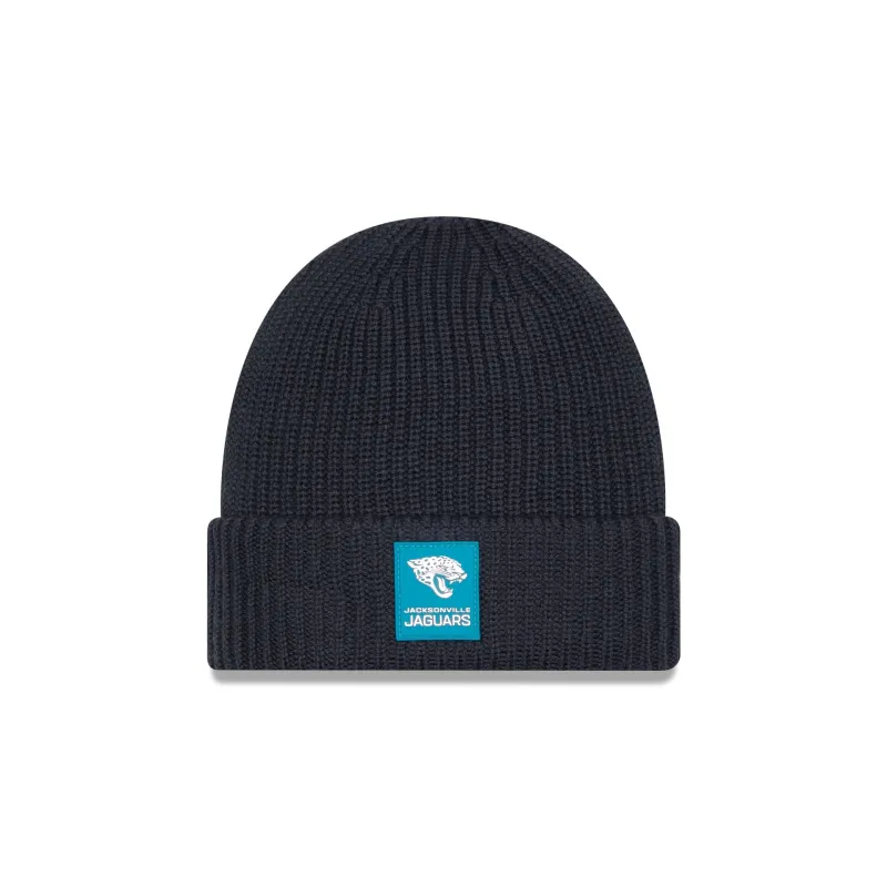 Jacksonville Jaguars 2025 Sideline Cold Weather Steel Clouds Cuff Knit Beanie sold by New Era
