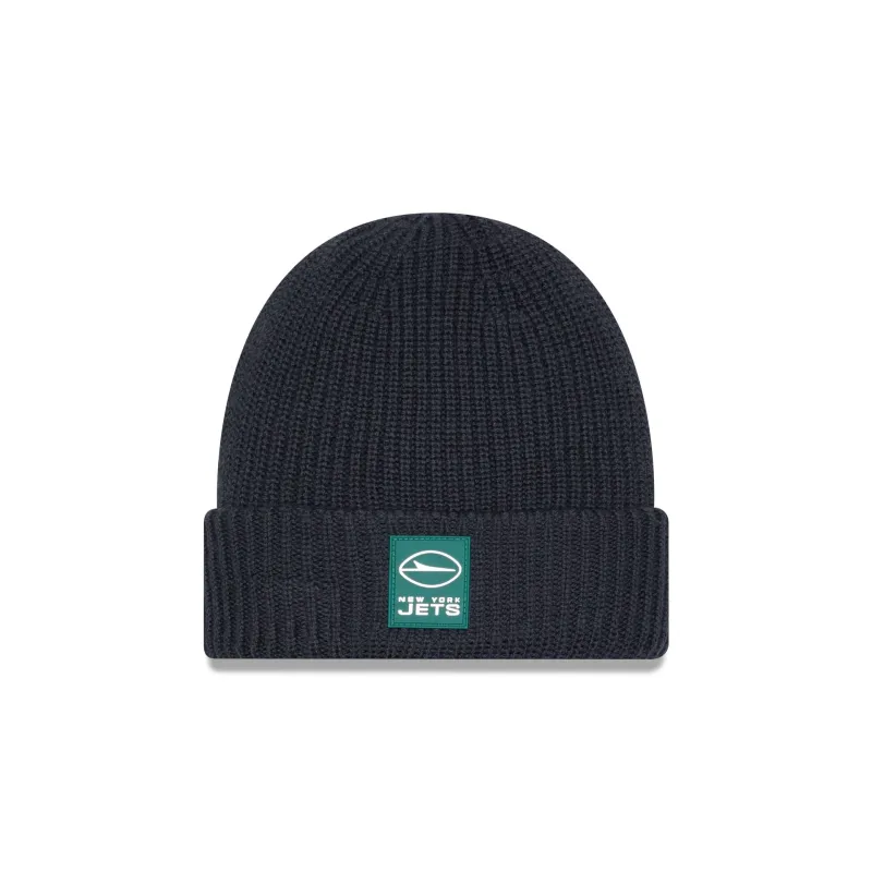 New York Jets 2025 Sideline Cold Weather Steel Clouds Cuff Knit Beanie sold by New Era