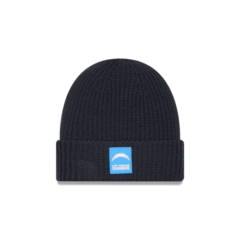 Los Angeles Chargers 2025 Sideline Cold Weather Steel Clouds Cuff Knit Beanie sold by New Era