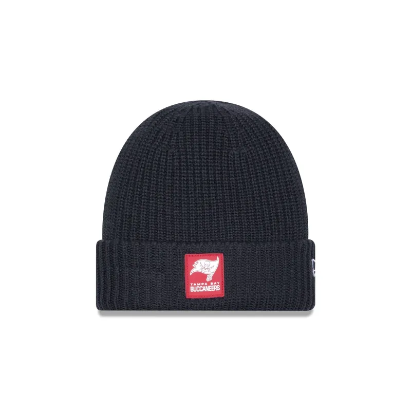 Tampa Bay Buccaneers 2025 Sideline Cold Weather Steel Clouds Cuff Knit Beanie sold by New Era