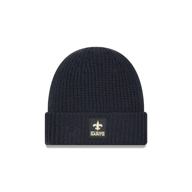New Orleans Saints 2025 Sideline Cold Weather Steel Clouds Cuff Knit Beanie sold by New Era